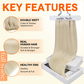 Full Shine Weft Hair Extensions close-up showing texture