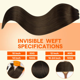 Full Shine Weft Hair Extensions dark brown packaging