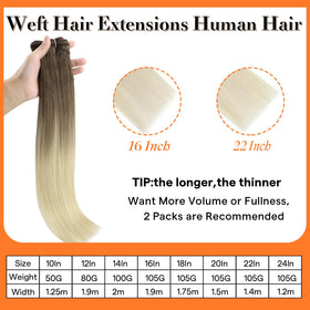 Full Shine Weft Hair Extensions displayed in packaging