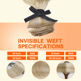 Full Shine Weft Hair Extensions displayed with styling tools