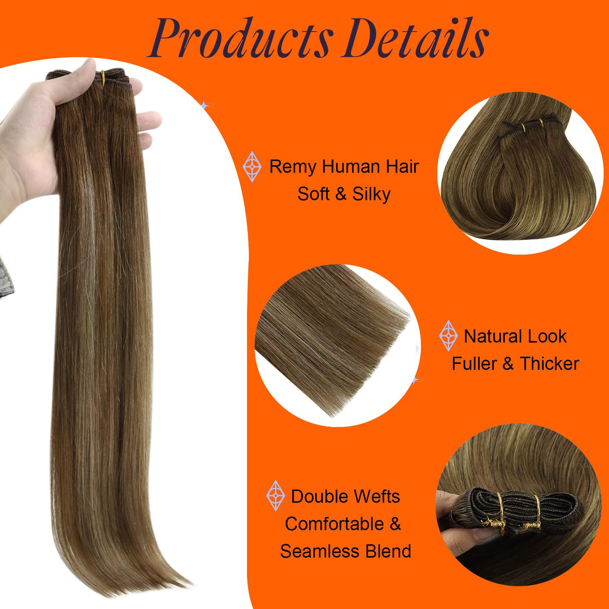 Full Shine Weft Hair Extensions in packaging
