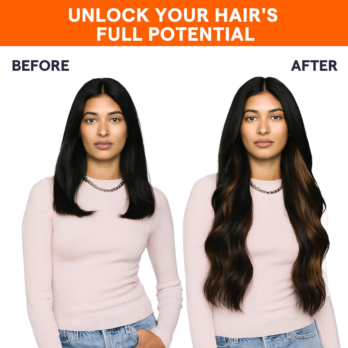 Full Shine Weft Hair Extensions in packaging