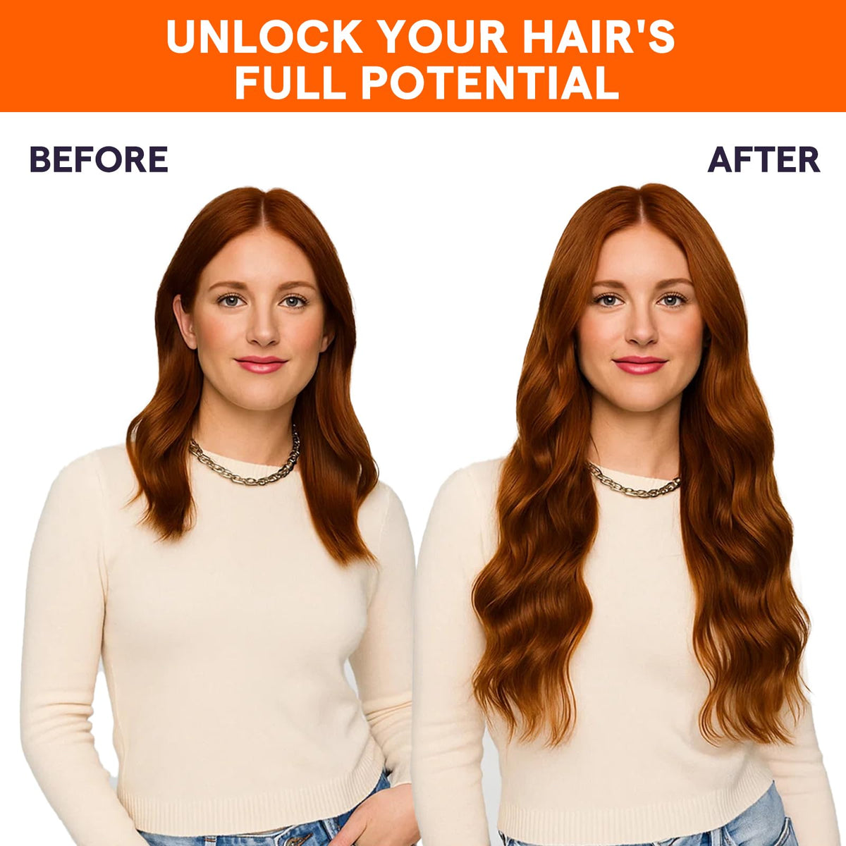 Full Shine Weft Hair Extensions on a mannequin