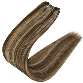 Full Shine Weft Hair Extensions on a model