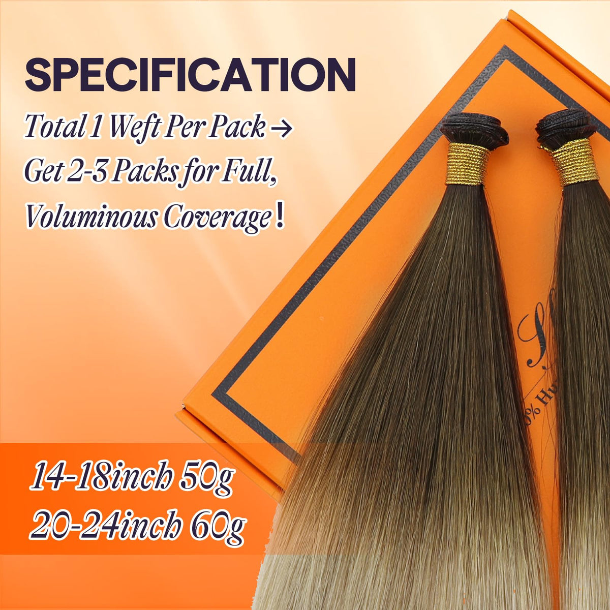 Full Shine Weft Hair Extensions packaging view