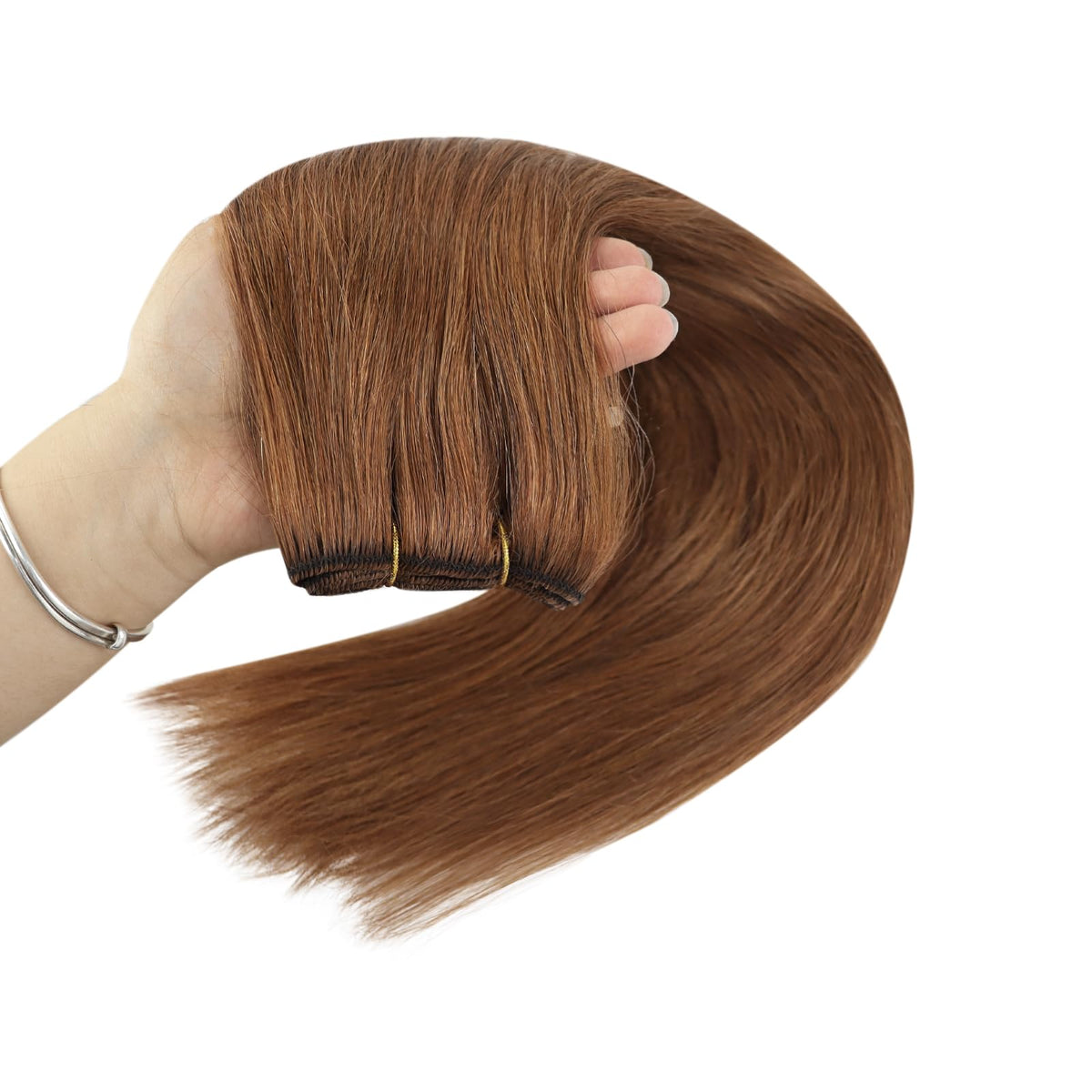 Full Shine weft hair extensions showing double weft construction