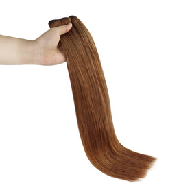 Full Shine weft hair extensions styled in a ponytail