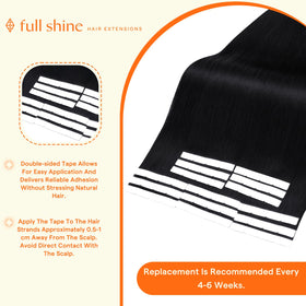 Full Shine Wide Tape in Hair Extensions packaging