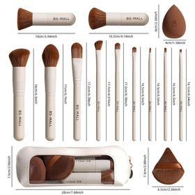 Full view of BS-MALL makeup brush set with all tools