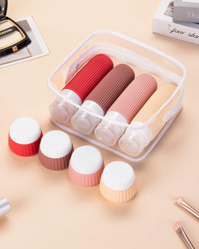 Full view of Mrsdry Travel Bottles set including all components
