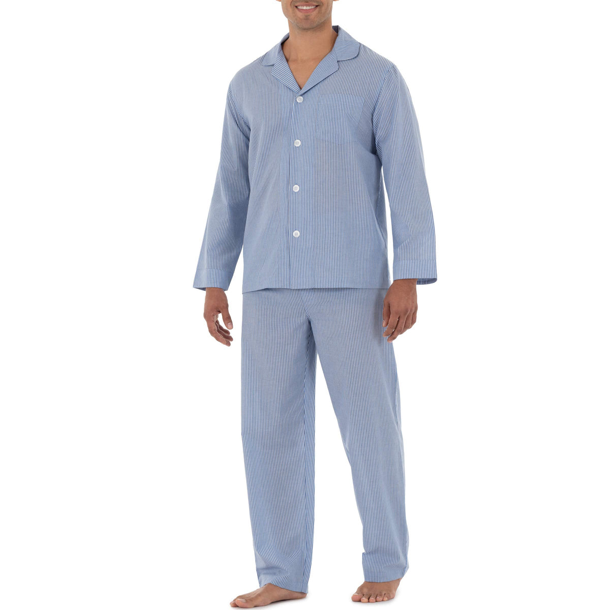 Full view of the Fruit of the Loom Men's Pajama Set laid out