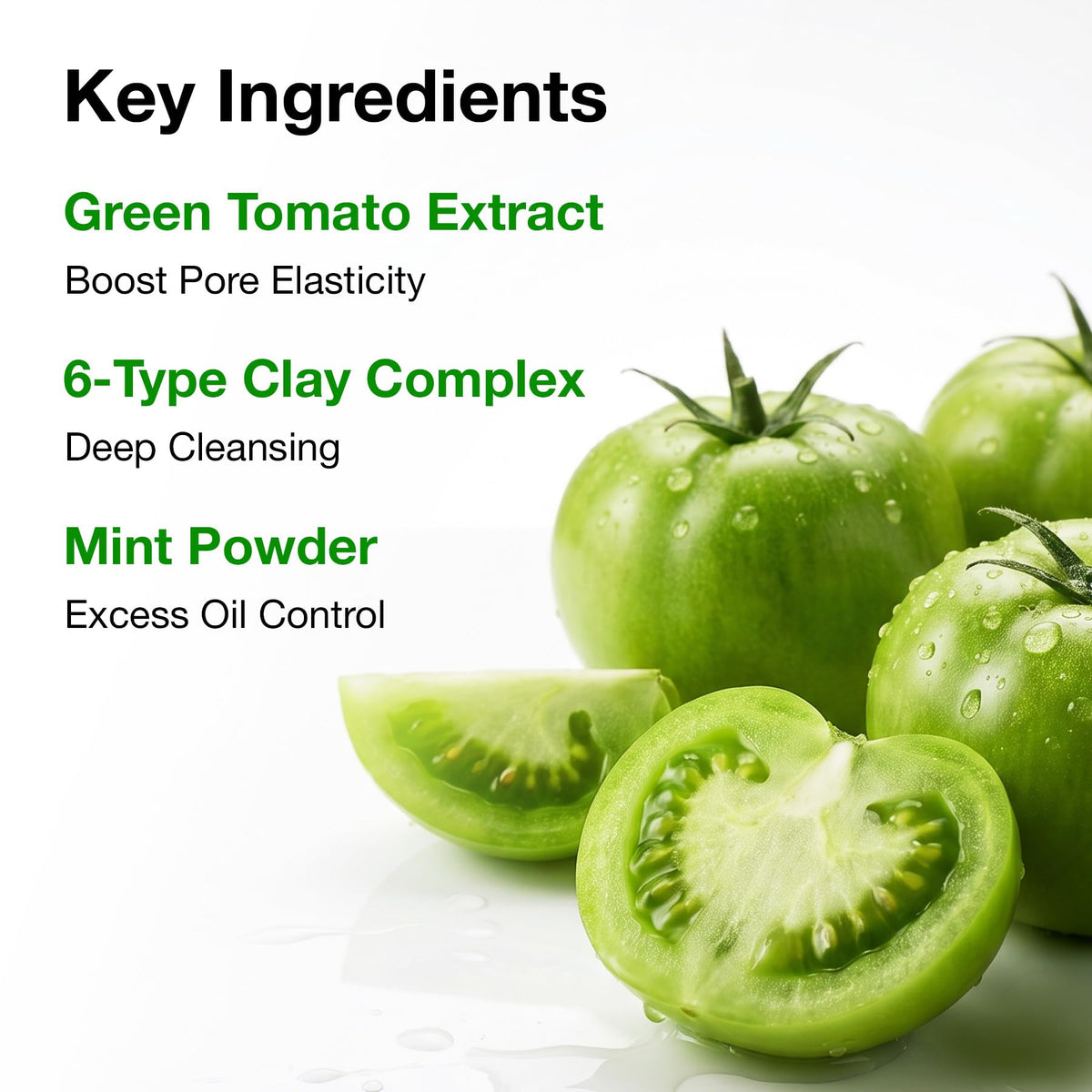 FULLY Green Tomato Pore Clay Mask Cleanser on bathroom counter