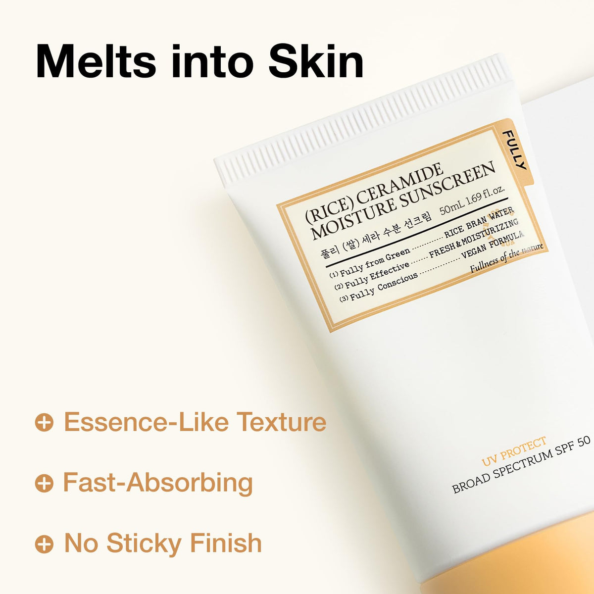 FULLY Rice Ceramide Moisture Sunscreen SPF 50 packaging
