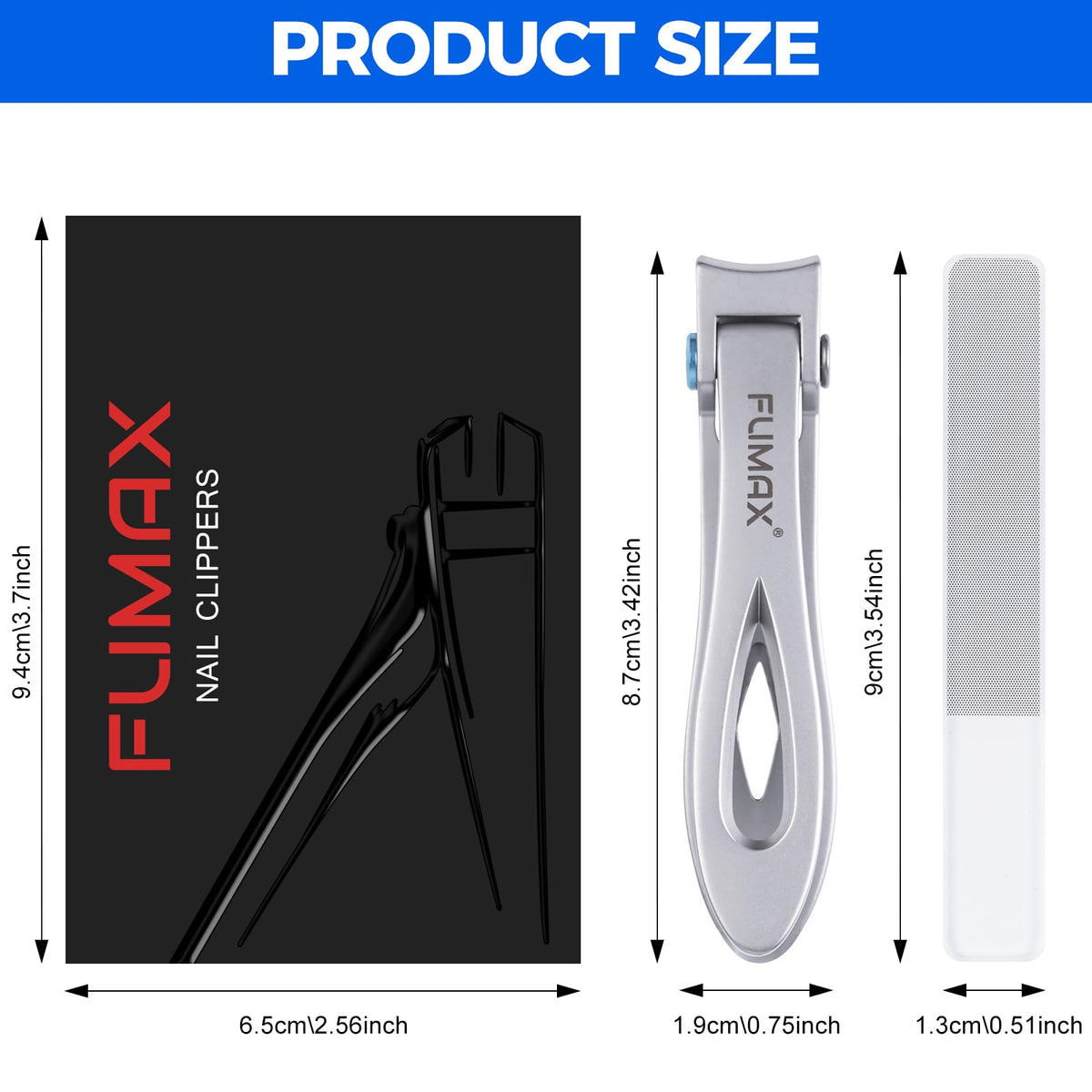 FUMAX toenail clippers close-up of cutting edge