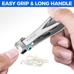 FUMAX toenail clippers with curved stainless steel blades