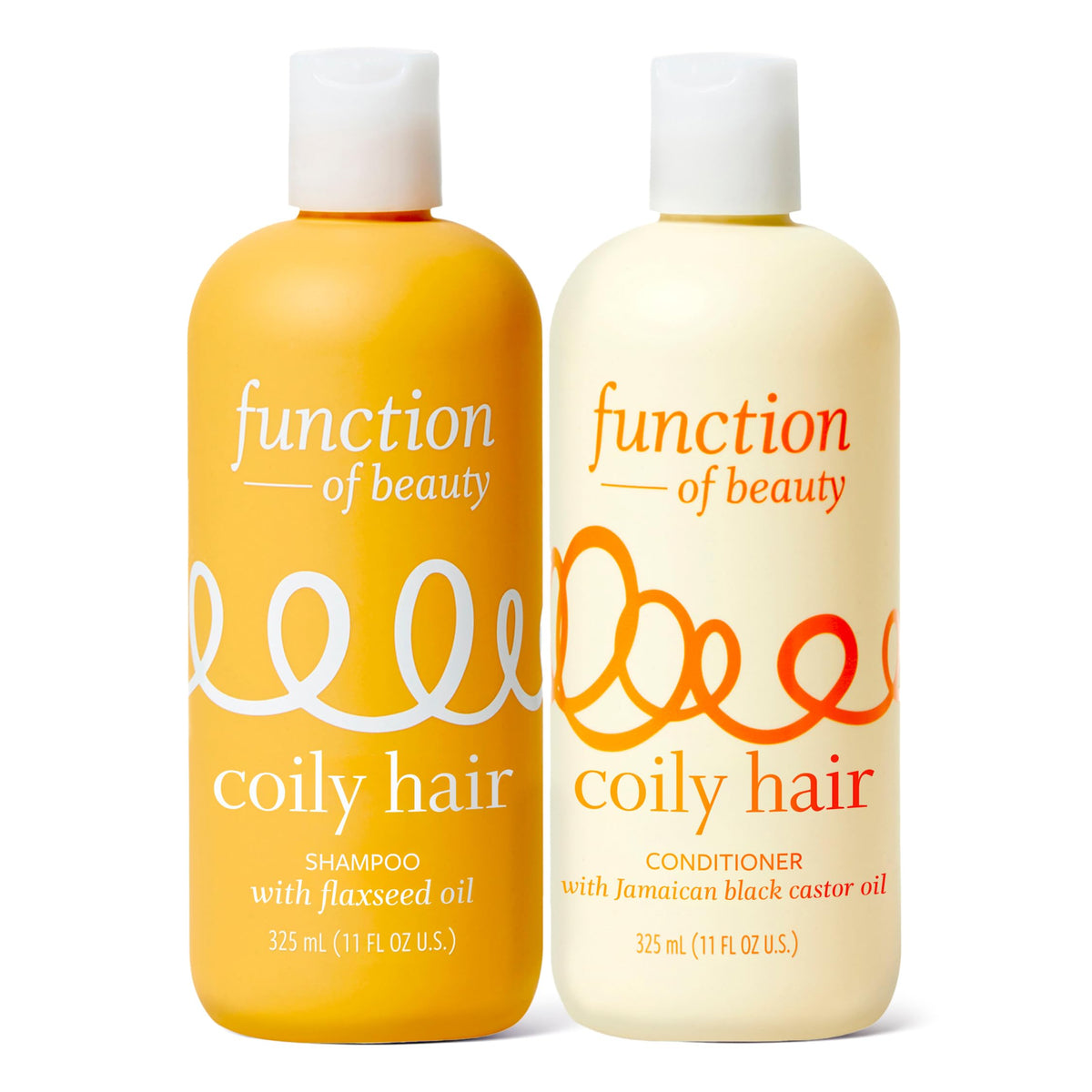 Function of Beauty Coily Hair Shampoo and Conditioner set front view