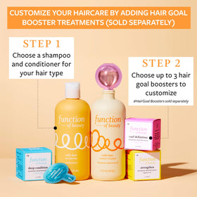 Function of Beauty Coily Hair Shampoo and Conditioner set with Nude Peach scent notes