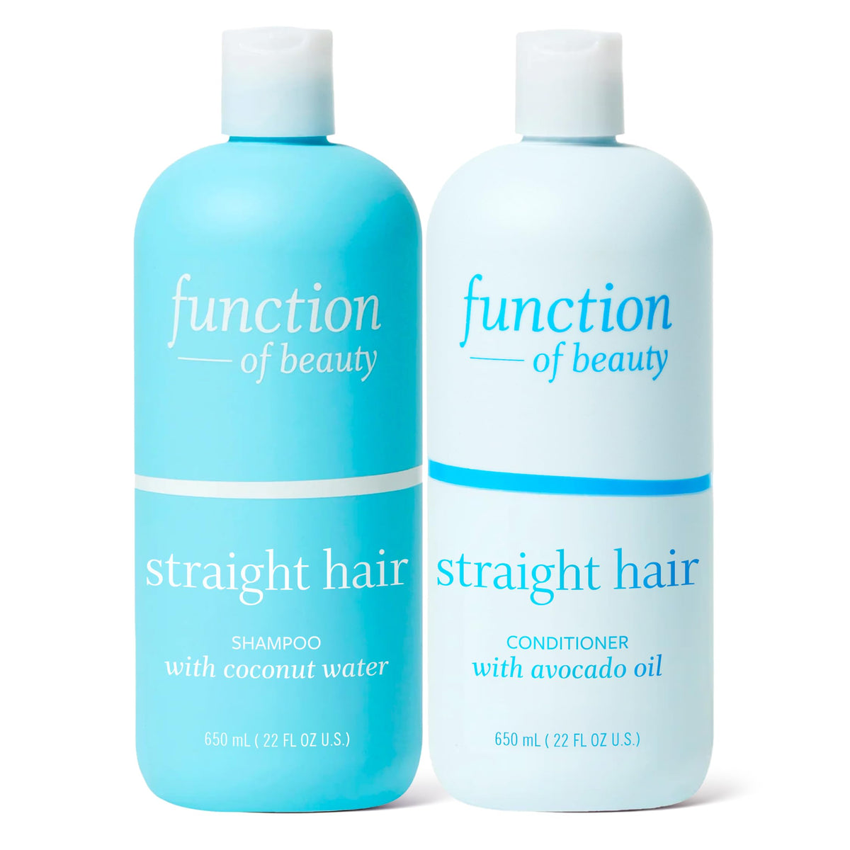 Function of Beauty Straight Hair Shampoo and Conditioner XL Set front view