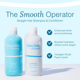 Function of Beauty Straight Hair Shampoo bottle with Coconut Water ingredient