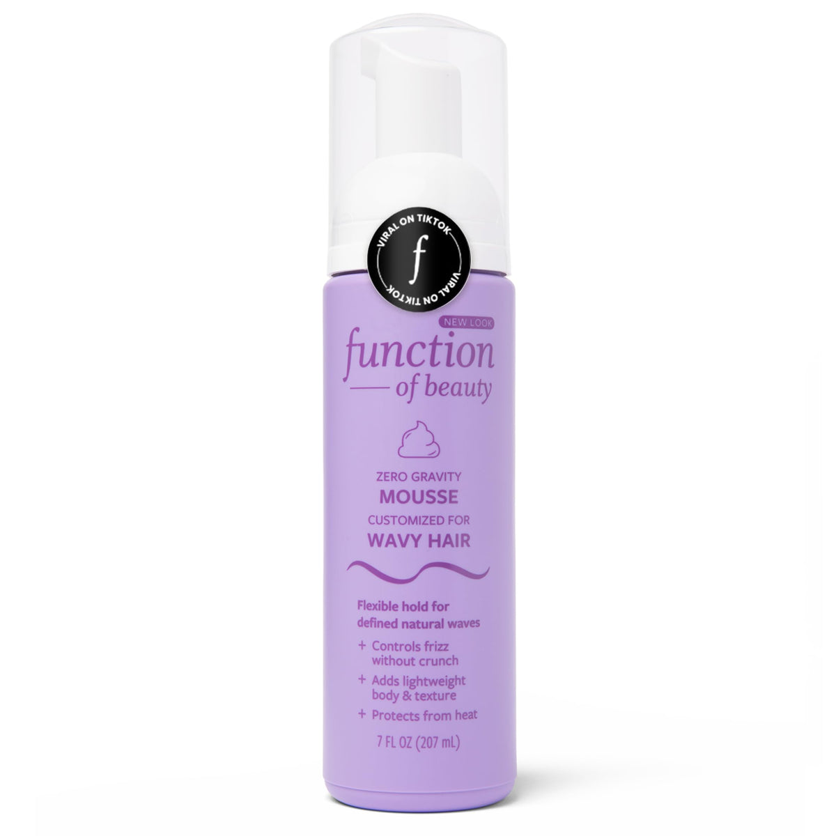 Function of Beauty Wavy Hair Mousse front view with packaging