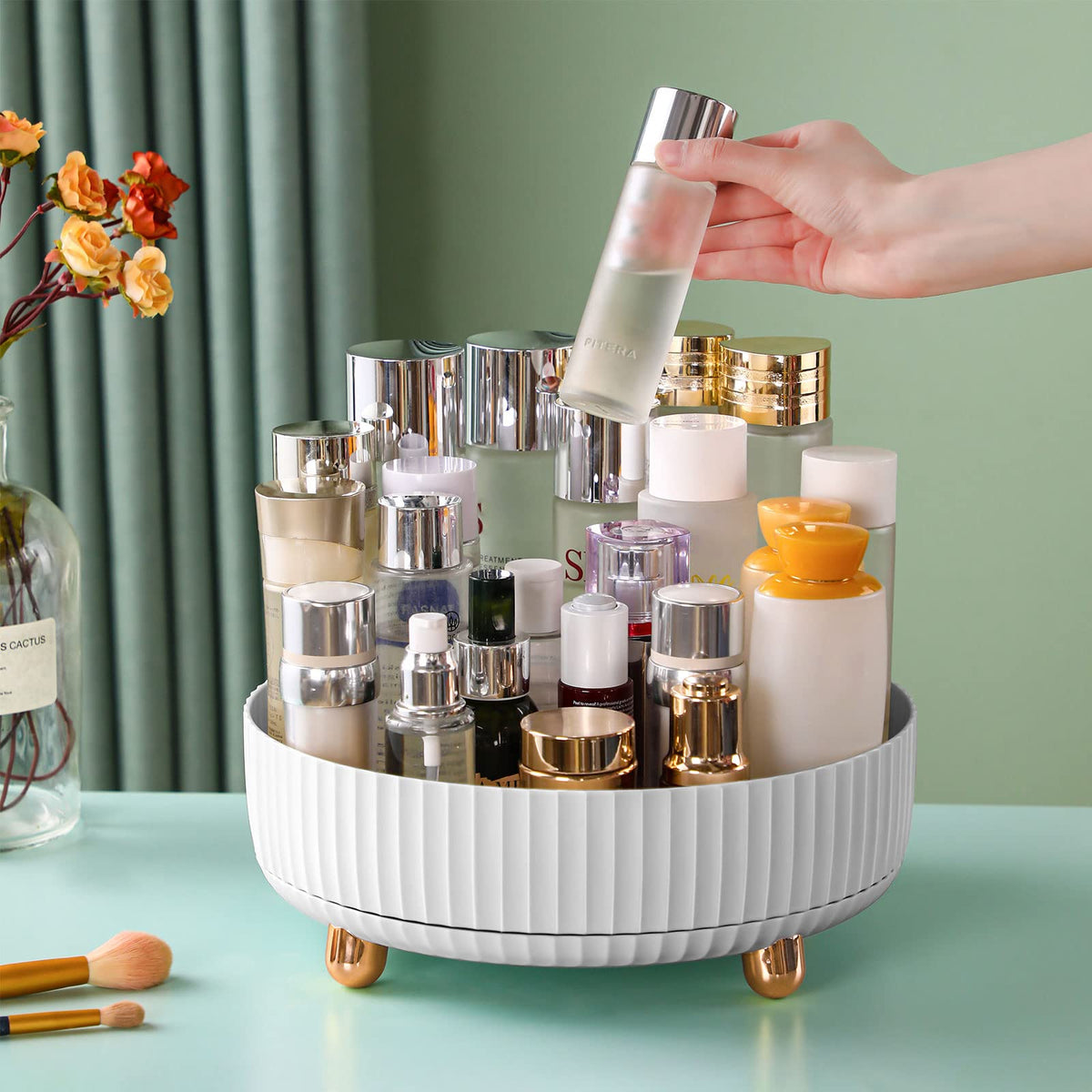 funest Makeup Perfume Organizer 360 Degree Rotating Tray front view