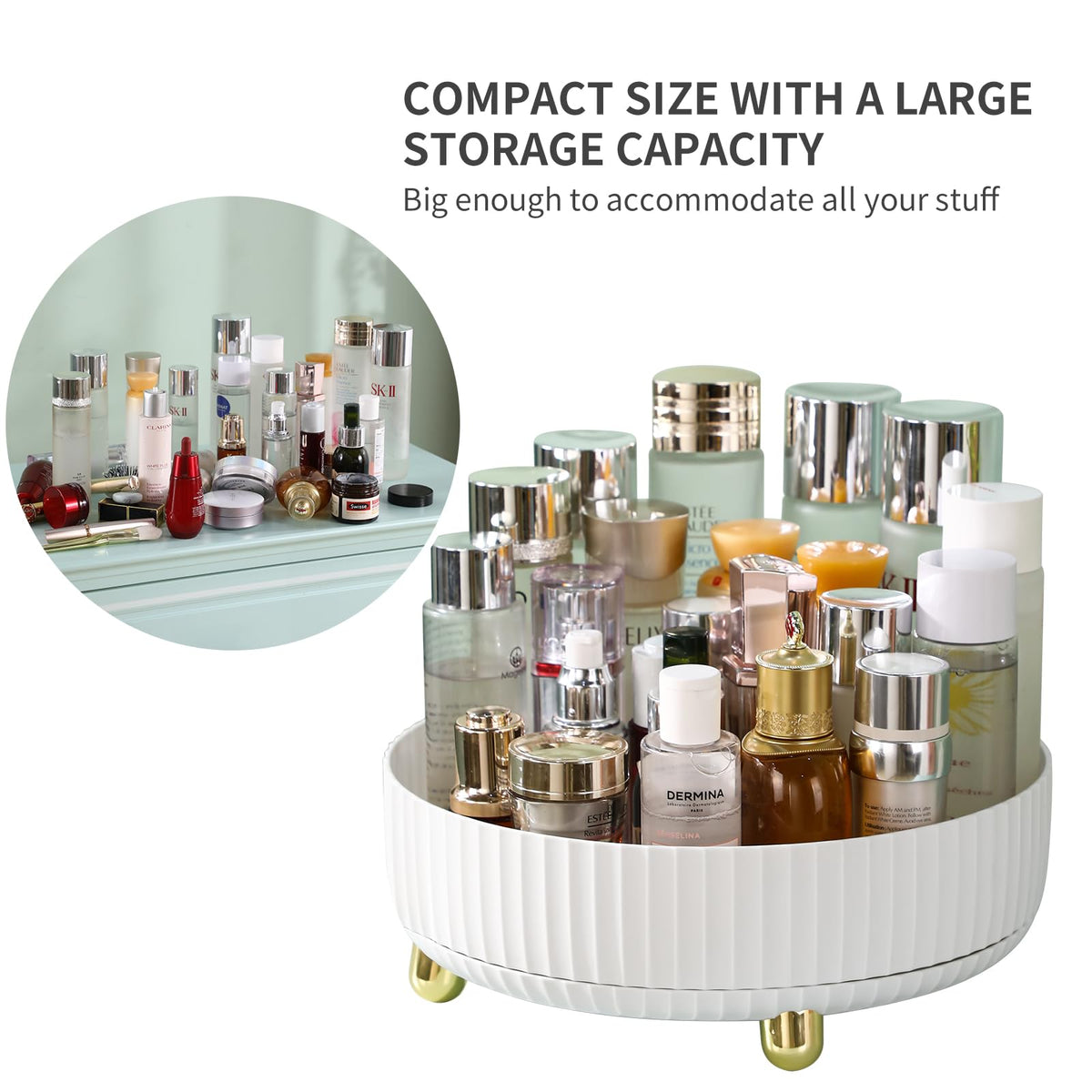 funest Makeup Perfume Organizer side view showing storage capacity