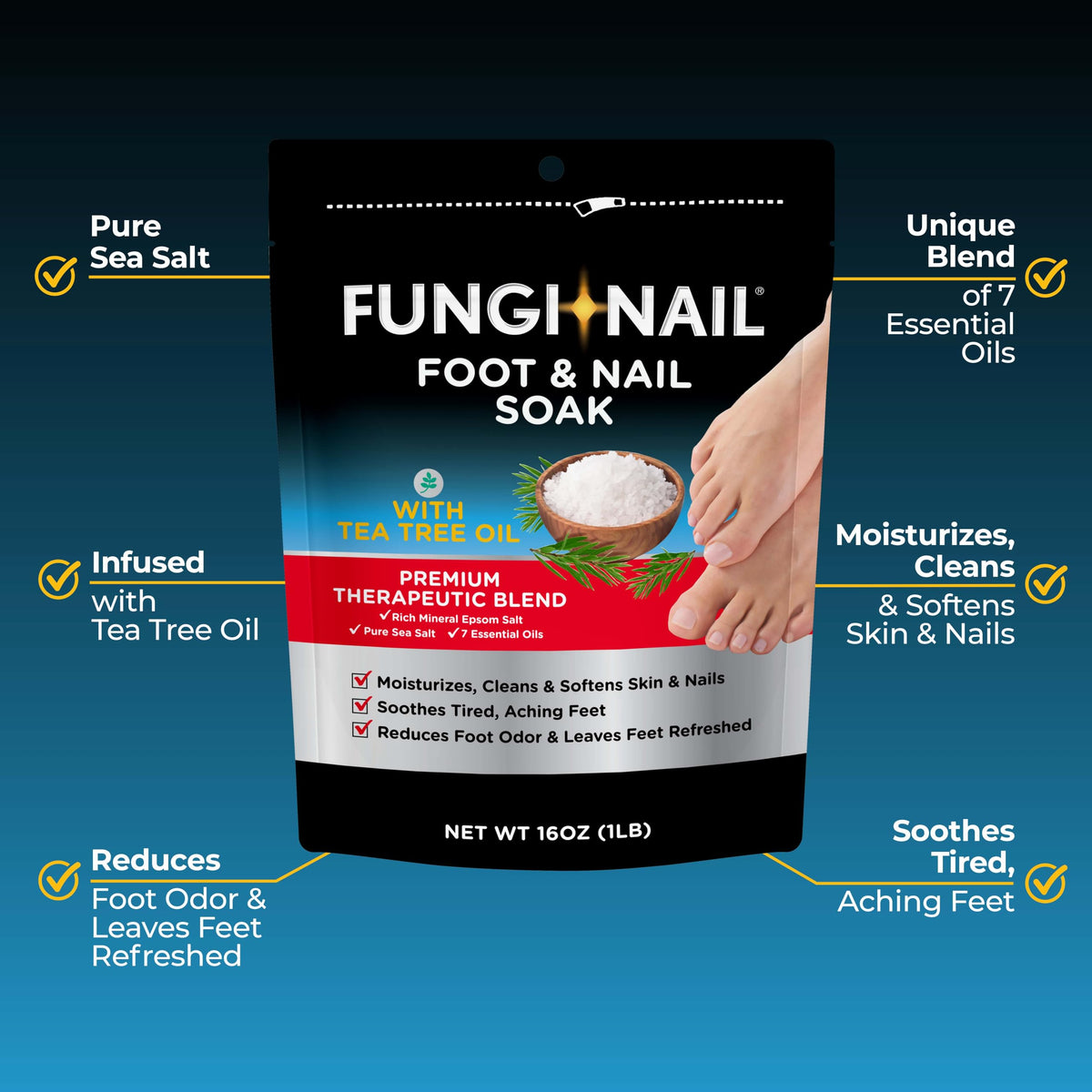 Fungi-Nail Foot Soak packaging with essential oils