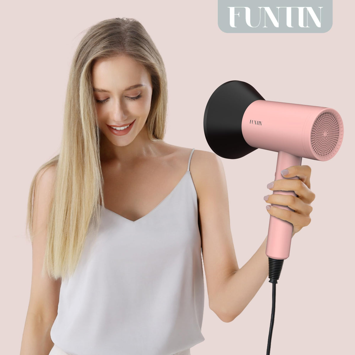 FUNTIN Hair Dryer displaying the temperature control switch