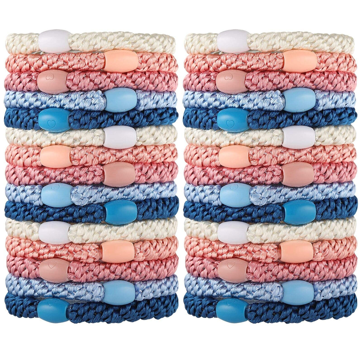 Funtopia 30 Pcs Hair Ties assorted colours front view