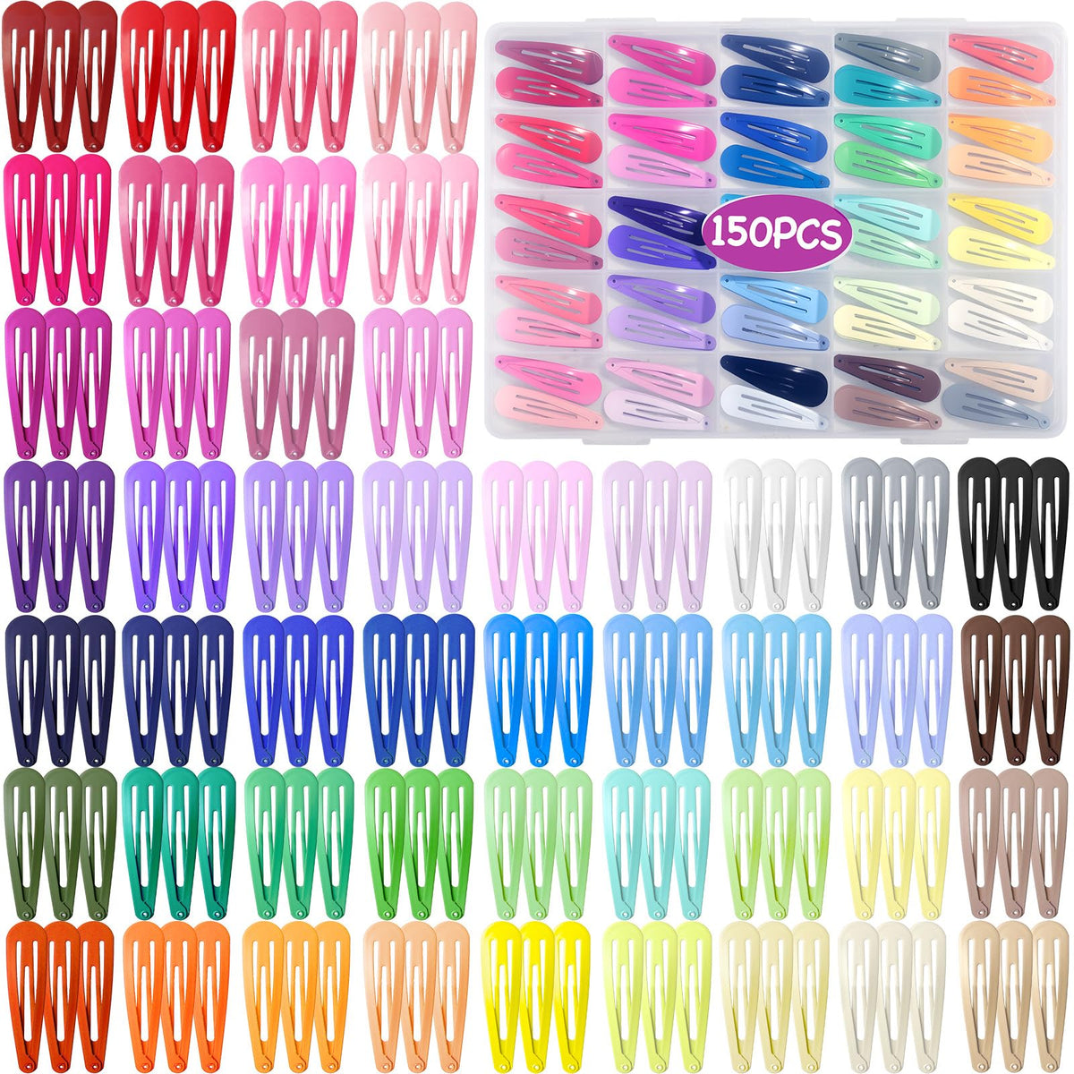 Funtopia hair clips displayed in a neat arrangement