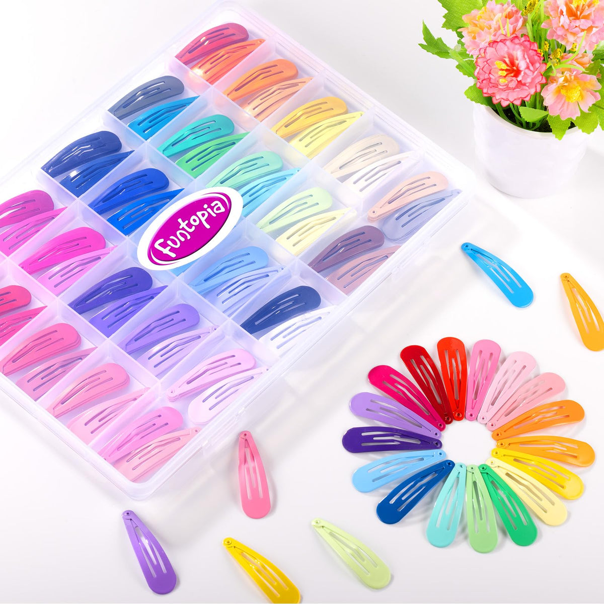 Funtopia hair clips set with individual compartments