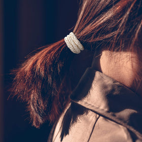 Funtopia hair ties displayed in a yoga setting