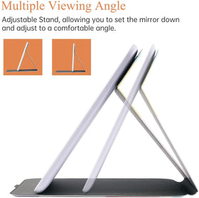 FUNTOUCH lighted makeup mirror in a travel cosmetic bag