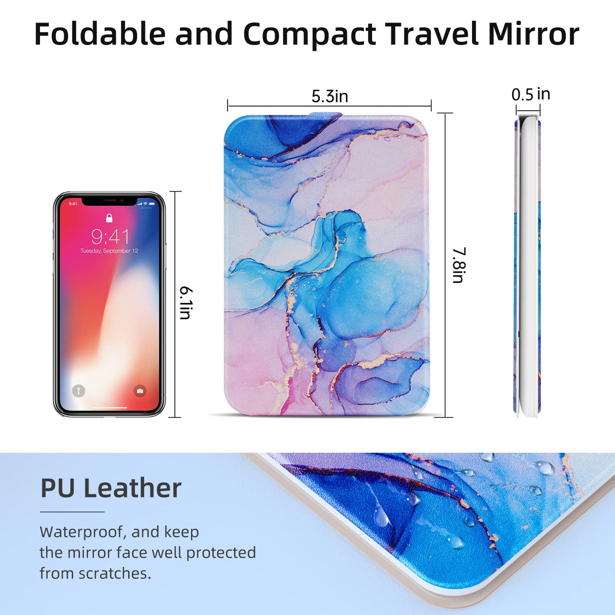FUNTOUCH Lighted Makeup Mirror with USB-C charging port
