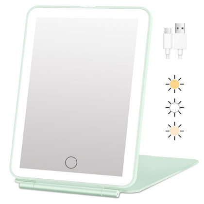 FUNTOUCH Rechargeable Travel Makeup Mirror front view with lights