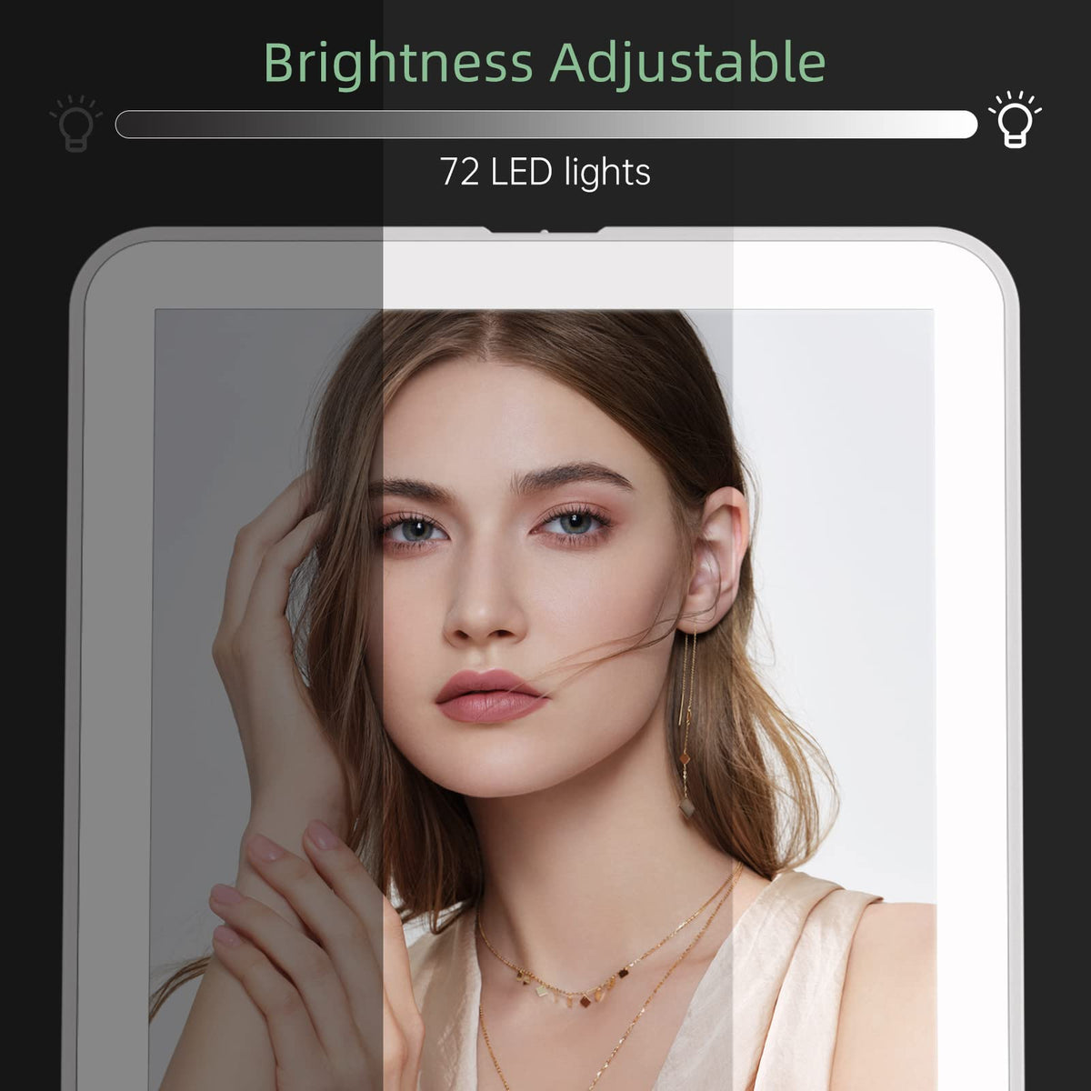 FUNTOUCH travel makeup mirror displaying warm light setting