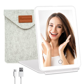 FUNTOUCH travel makeup mirror front view with LED lights