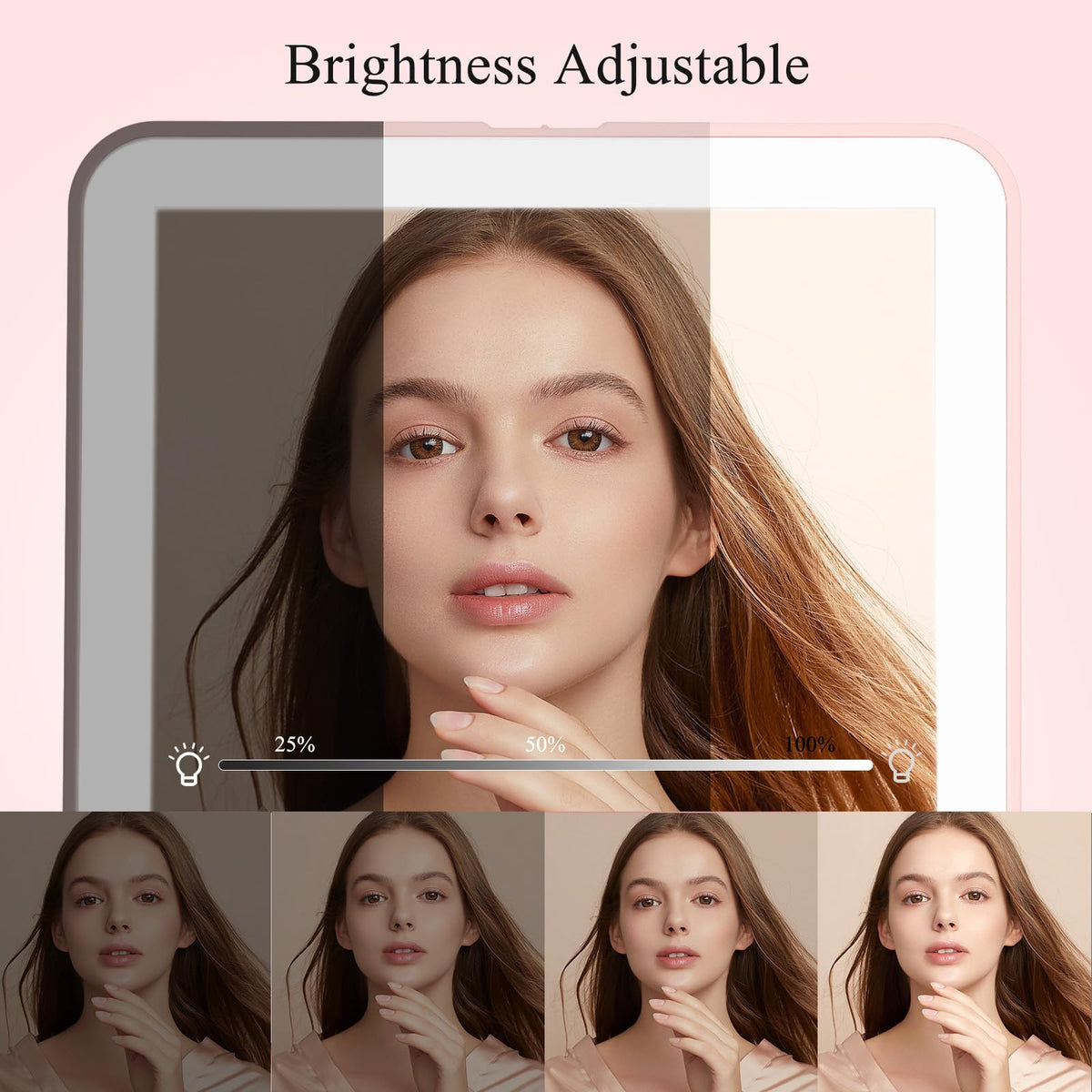 FUNTOUCH Travel Makeup Mirror in a travel bag to show portability