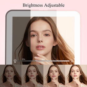 FUNTOUCH Travel Makeup Mirror in a travel bag to show portability