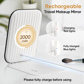 FUNTOUCH travel makeup mirror showing touch screen controls