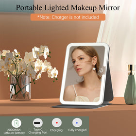 FUNTOUCH travel makeup mirror showing touch sensor and brightness control