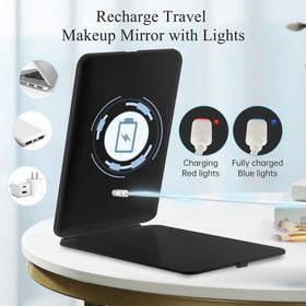 FUNTOUCH Travel Makeup Mirror side view showcasing compact design