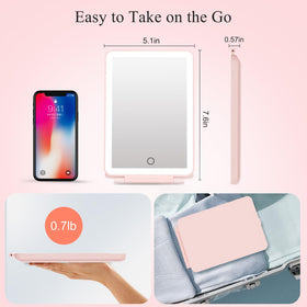 FUNTOUCH Travel Makeup Mirror touch control interface close-up