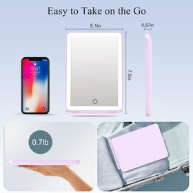 FUNTOUCH Travel Makeup Mirror with natural light setting