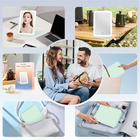 FUNTOUCH Travel Makeup Mirror with warm light for makeup application