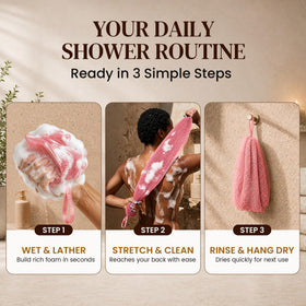 FUTRICREAT African Net Sponge displayed on a bathroom shelf