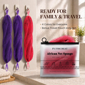 FUTRICREAT African Net Sponge hanging to dry