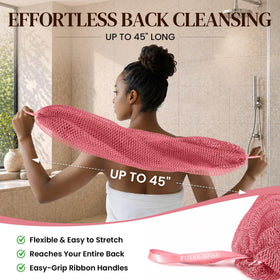 FUTRICREAT African Net Sponge stretched out for back cleaning