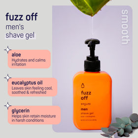 Fuzz Off Shave Gel from SpaLife with Aloe and Eucalyptus