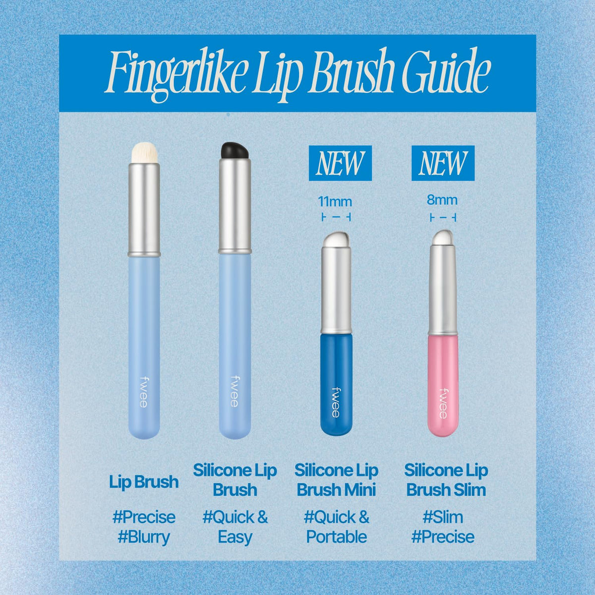 fwee Fingerlike Silicone Lip Brush in a makeup bag